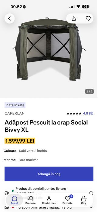 Pavilio Adapost Pescuit la crap Social Bivvy XL - Decathlon