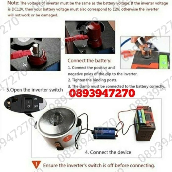 Инвертор За Автомобил Камион, дисплей 12V/220V, 2000W,1000W  24V/220V