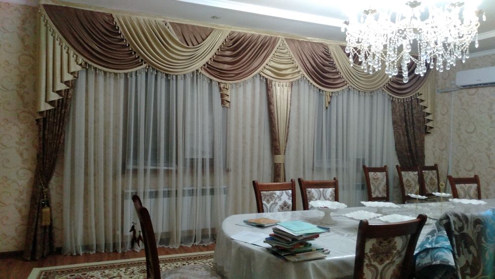 Шторы с тюлем  для зала