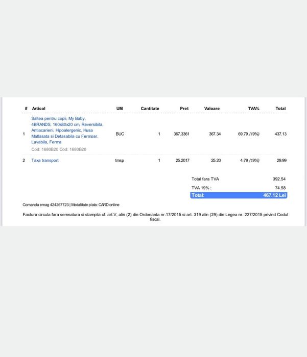 Pat copii+saltea noua