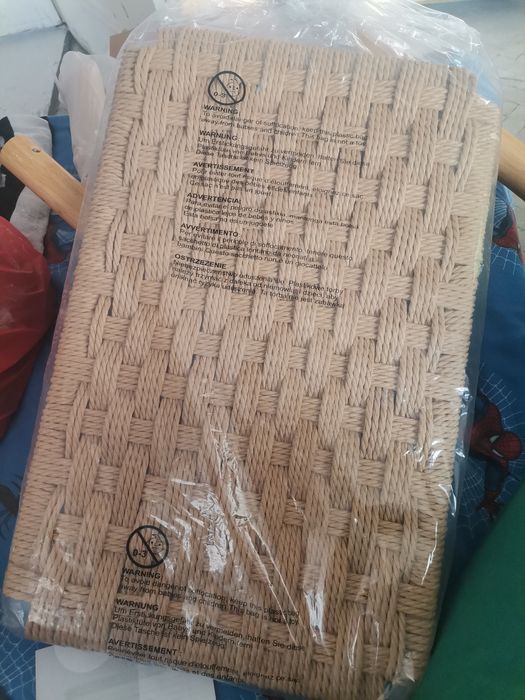 2 бр. Кухненски трапезарен комплект 18" с плетена седалка от хартиено