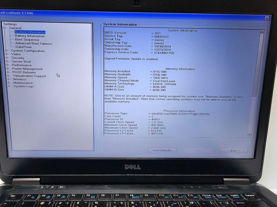 Dell Latitude E7440 14" | Intel Core i5-4310U | DDR3L | Лаптоп |Празен