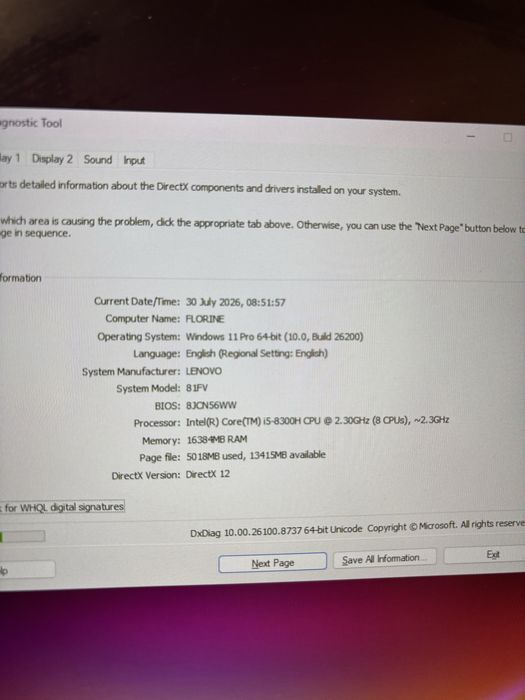 Laptop Lenovo Legion Y530-ICH i5-8300H, GTX 1050Ti , 1.5TB, 16GB RAM