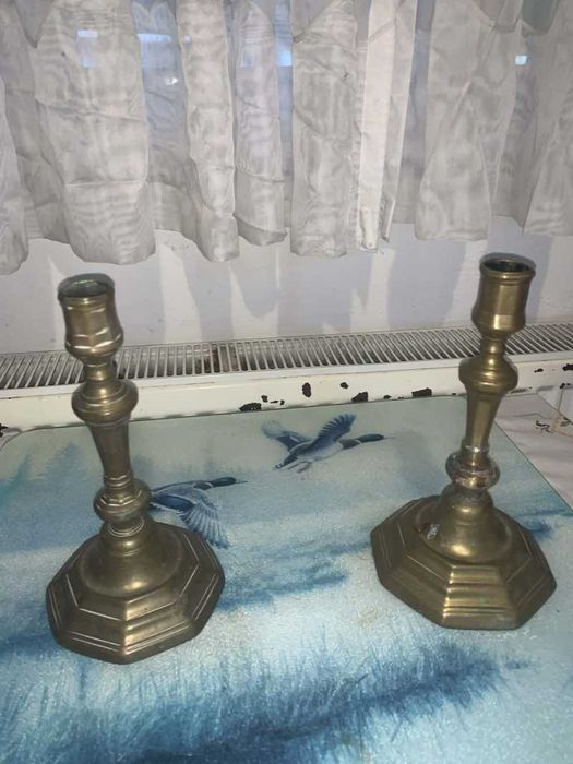 Sfejnic set de doua din bronz vintage