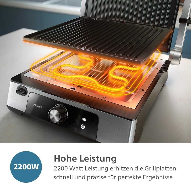 Грил PHILIPS HD6301/90, 2200W, отваряне на 180