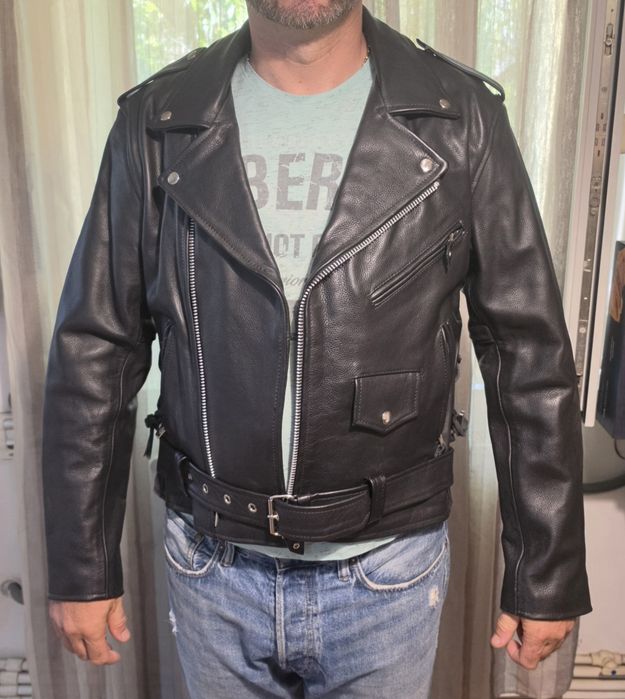 Geacă moto/casual din piele naturală, stil Harley/Rock, mărimea S - Nouă