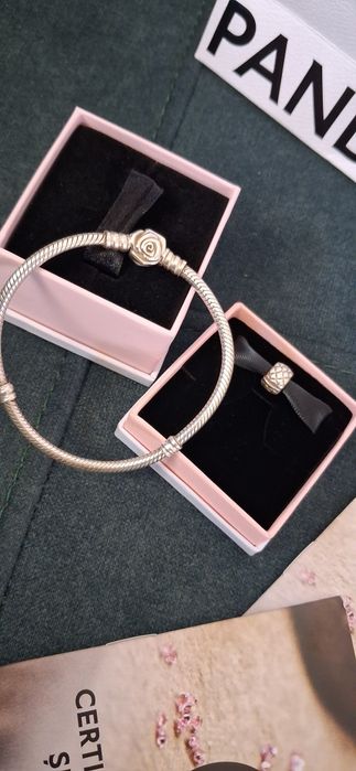 Bratara argint Pandora 18cm cu clips