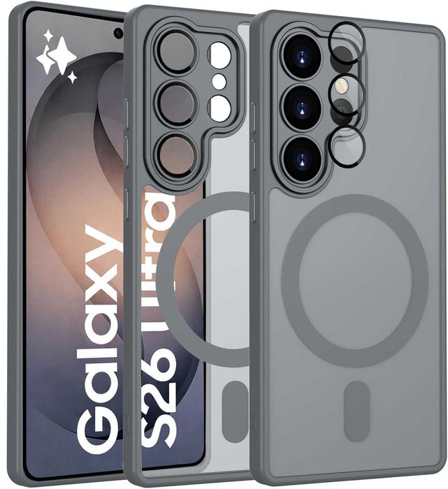 Матов magsafe кейс за samsung galaxy s26 ultra - розов - със защита на