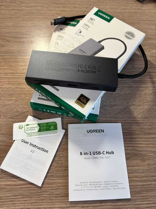 Hub USB-C, 8 in 1, Ugreen Revodok Pro, nou