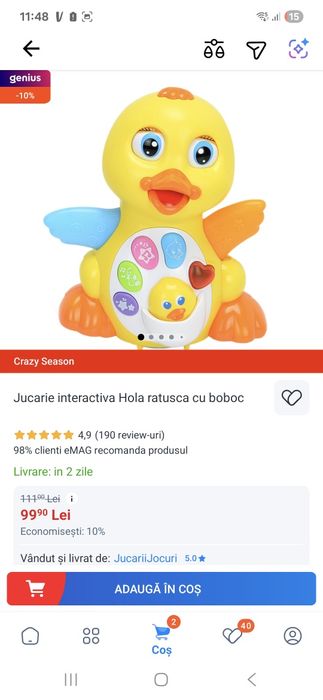 Jucarie interactiva Hola ratusca dansatoare cu boboc
