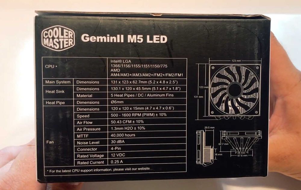 Кулер для процессора Intel & AMD Cooler Master GeminII M5 LED