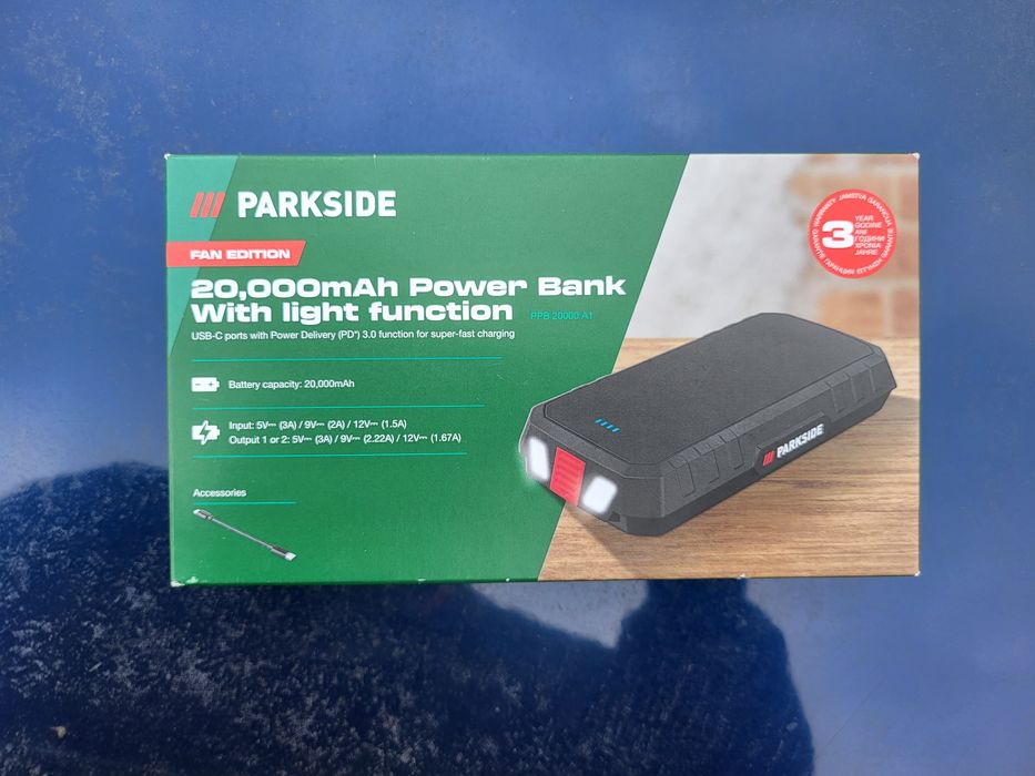 НОВА Parkside PowerBank 20 000mAh Външна батерия