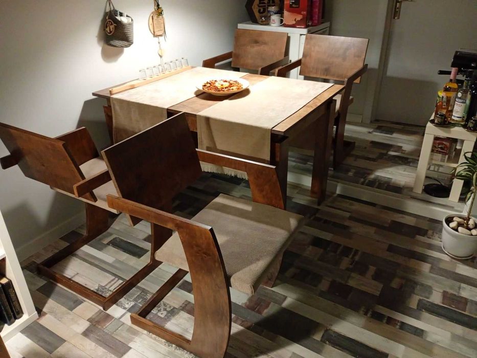 Маса с 4 стола трапезарна в рустикален стил