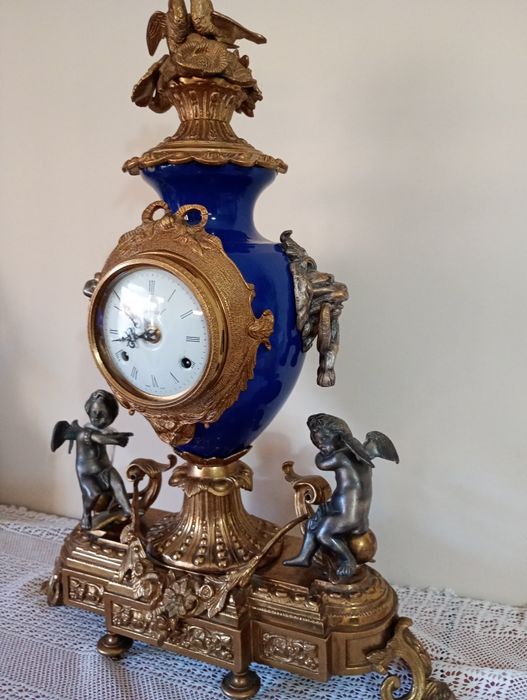 Античен каминен часовник – работещ, Италия (1900–1930 г.)