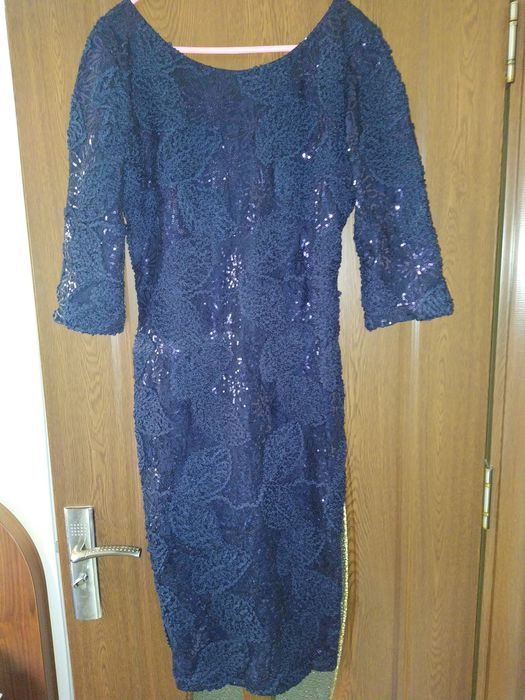 Официална рокля с пайети в тъмно син цвят от Junona