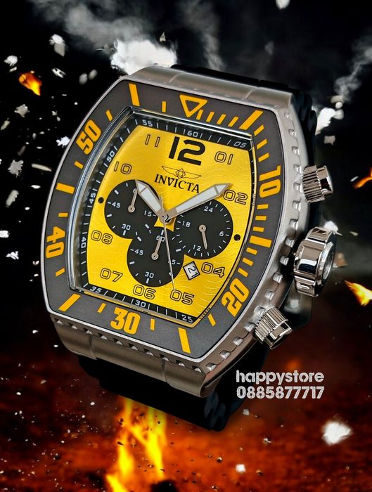 INVICTA Gridlock Yellow 50 mm, Инвикта нов ръчен часовник