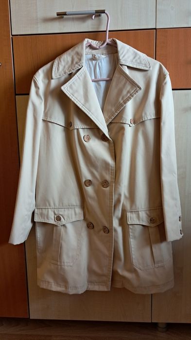 Trenchi damă , crem , material bumbac