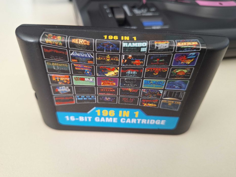 Casetă Sega Mega Drive Genesis 196 jocuri în 1 cartuș 16-bit retro