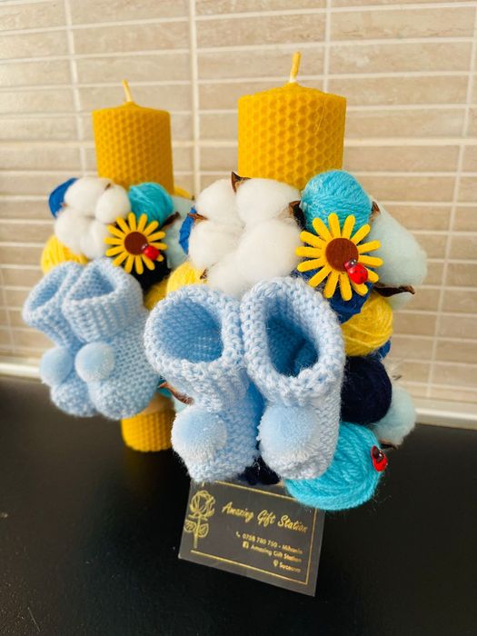 Lumânări botez din ceara naturală