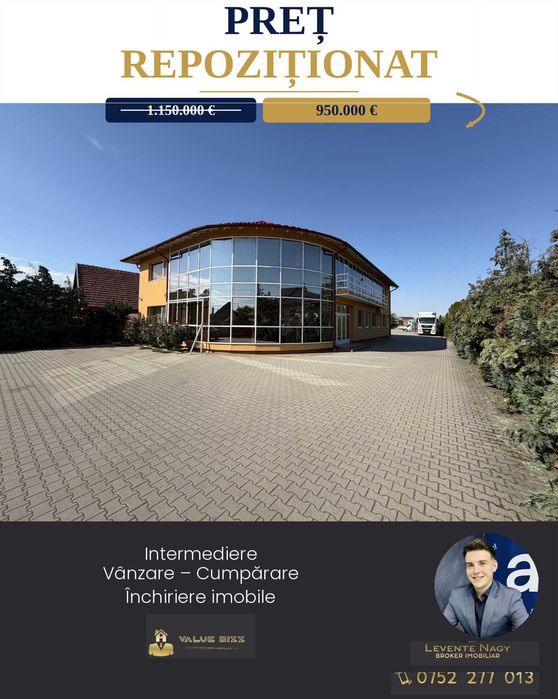 INVESTIȚIE PREMIUM | Proprietate industrială cu chiriași existenți | 4.400 mp teren | 1.700 mp construiți | Carei