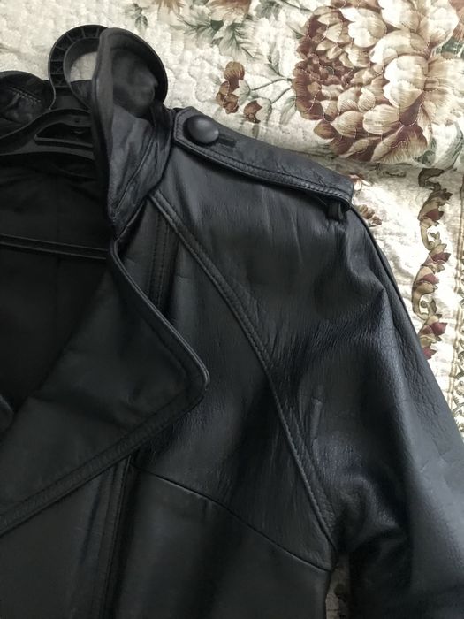 Кожаный  плащь муж.