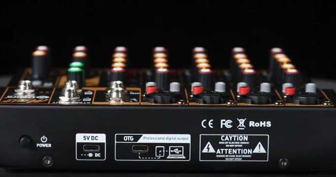 Mixer Audio Mini6 Debra – 6 Canale, Bluetooth 5.0, USB, Phantom 48V