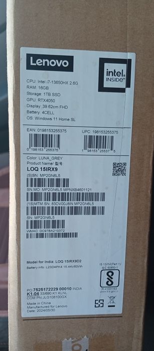 Lenovo i7 LOQ15IRX9