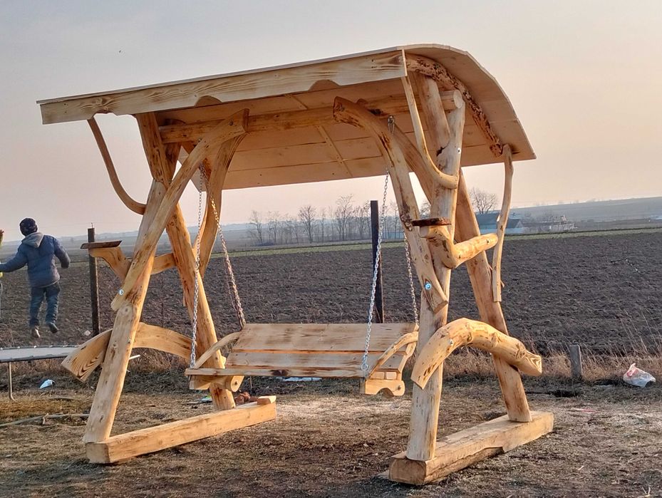 Balansoar rustic din lemn masiv