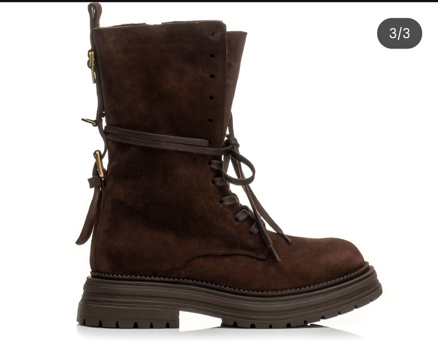 Кафяви боти Aquamarineshoes - естествен велур