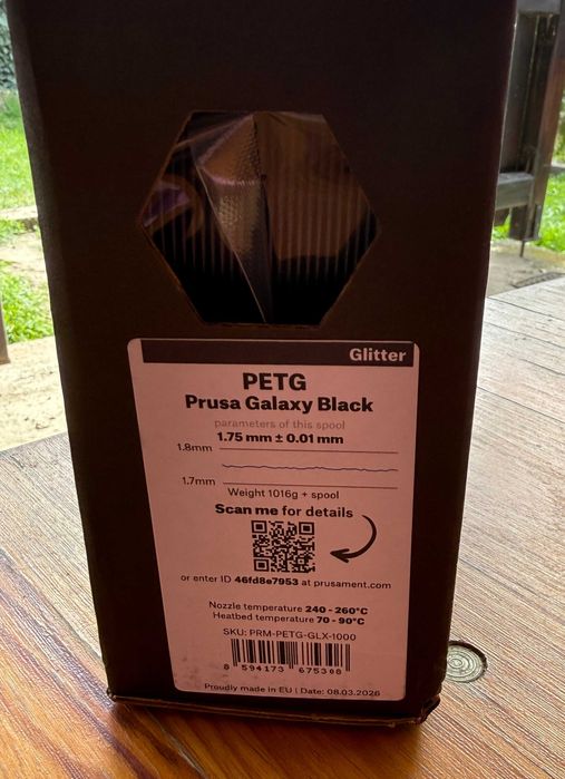 Filament PETG Prusament Galaxy Black 1kg - Prusa Research (Nou, sigilat)