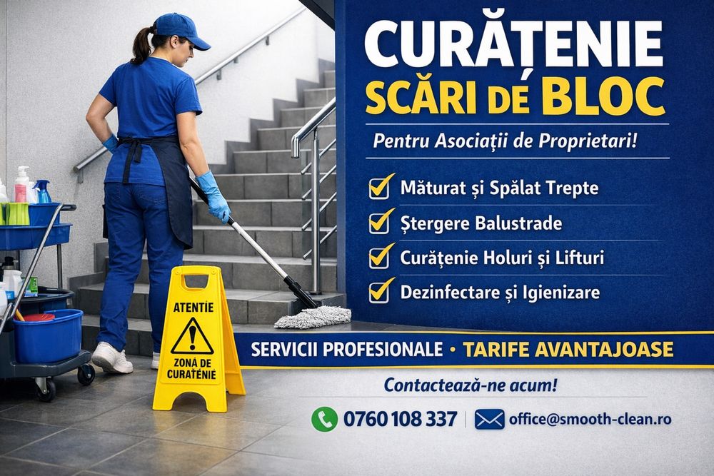 Servicii de curatenie pentru scari de bloc - Asociatii de proprietari