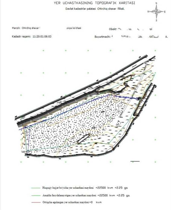 Чирчик шахар 2 Гектар 25 Сотих Ер Майдони 9 этаж жилой Дом Куришга