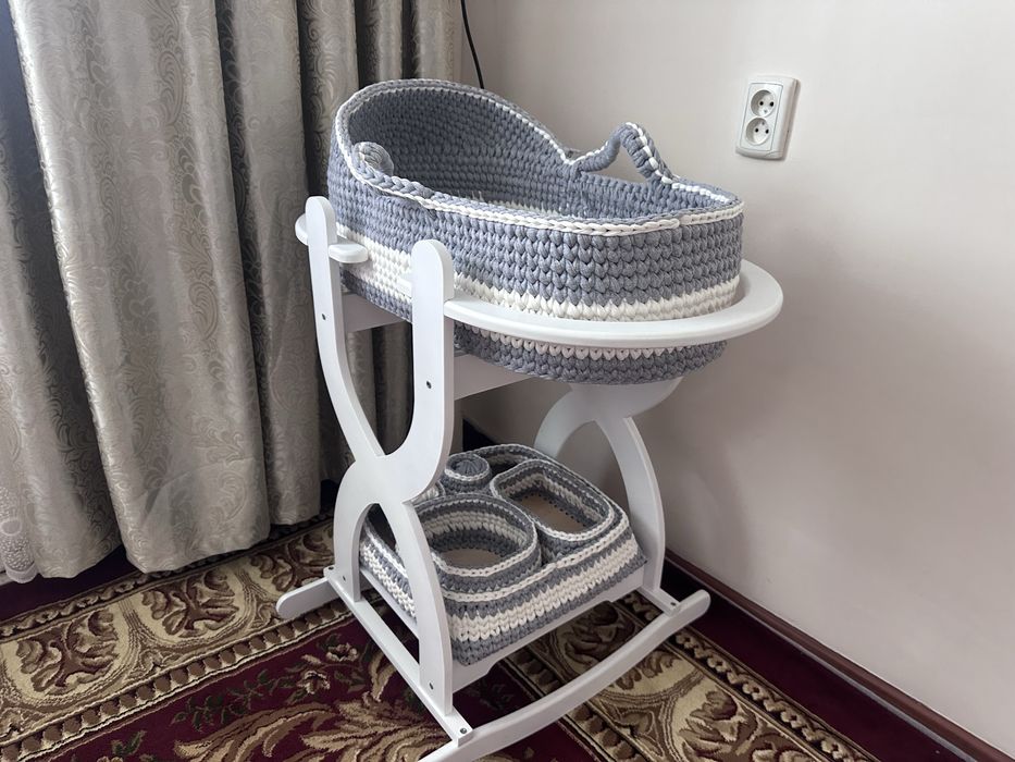 Детская люлка/ lyulka trikotaj ipdan podstavkasi bilan sotiladi