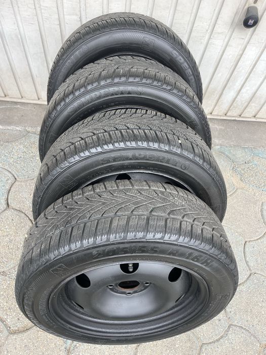 Jante otel 4x108mm, anvelope iarna 205/55 R16, Peugeot, Citroen, Ford