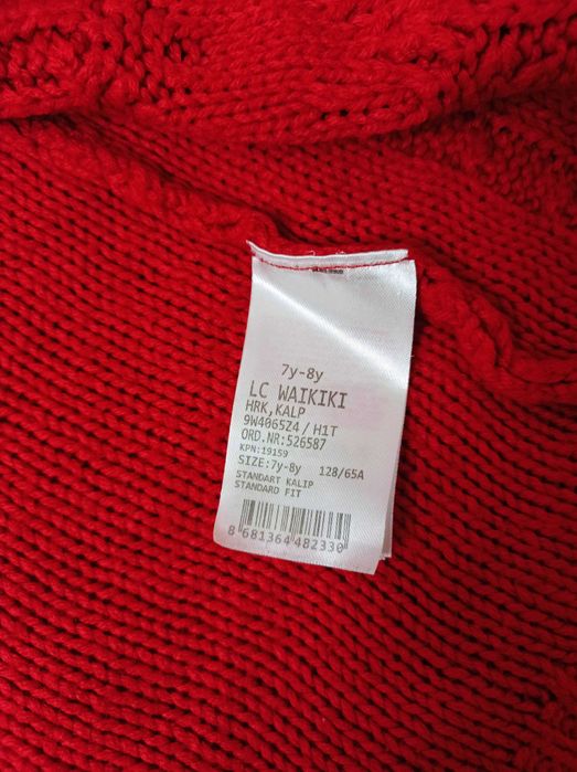 Детска червена плетена жилетка Lc Waikiki 7-8 г