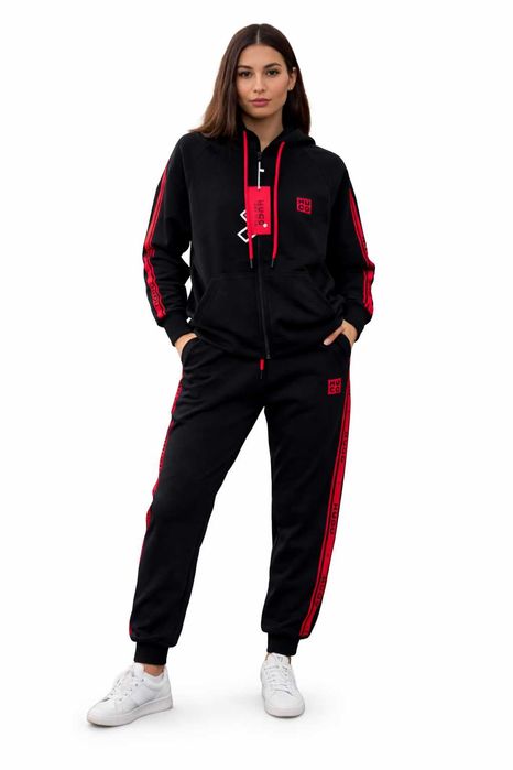 Дамски спортен комплект HUGO – суичър с цип и панталон, размери l,m