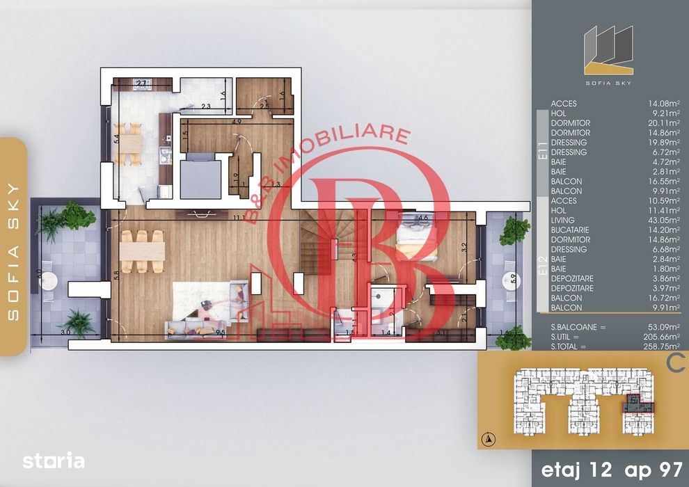 Duplex 4 camere 3 dormitoare cu baie proprie | Bloc Finalizat langa Me