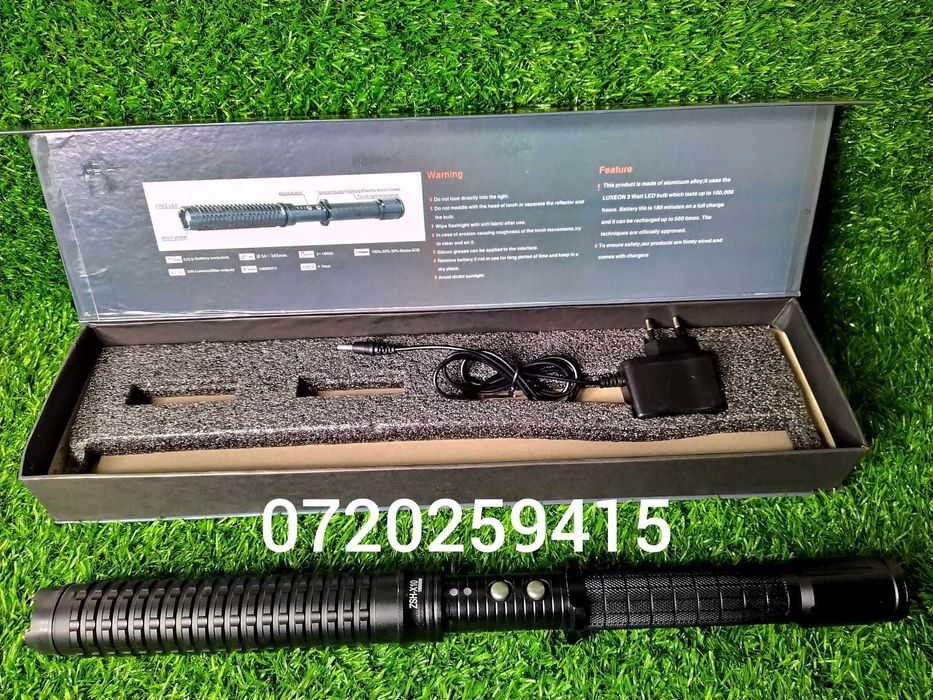 Electrosoc HY-X10 100000 KV Telescopic, cu Lanterna, CAMPING, NOU!