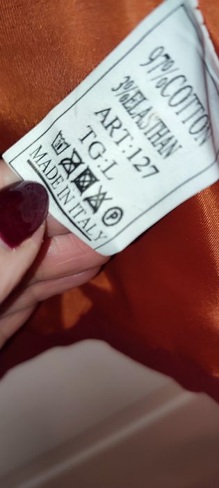 Sacou cărămiziu, cambrat pe talie, marime L, 97% bumbac