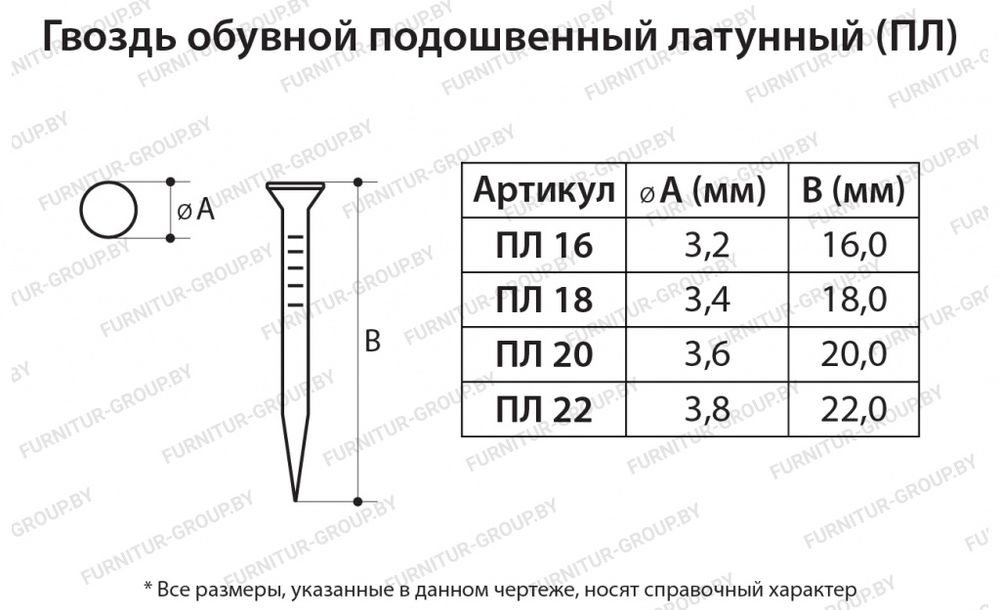 Гвозди Латунные Латун мих