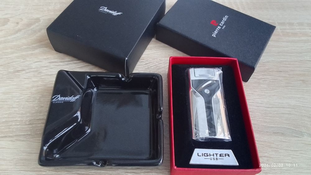 Запалка с USB Pierre Cardin/Керамичен пепелник Davidoff