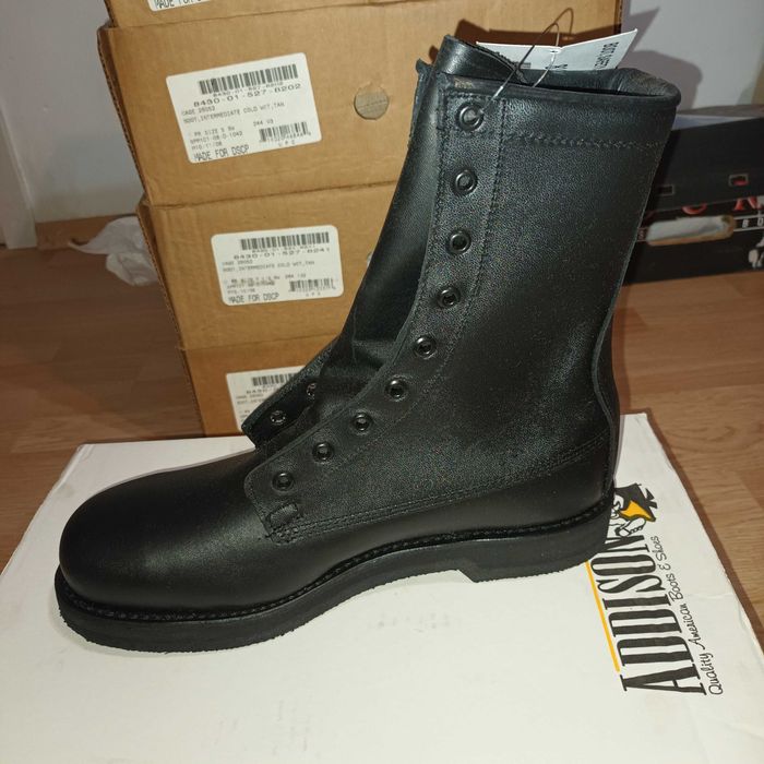 Bocanci militari Addison USA, Piele naturala Neagra 8,5R, masura 43-44