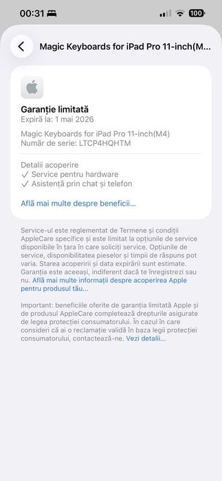 apple ipad magic keyboard model a2965 mwr03fa noua sigilata