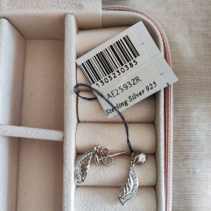 Нови сребърни обеци с винт 925