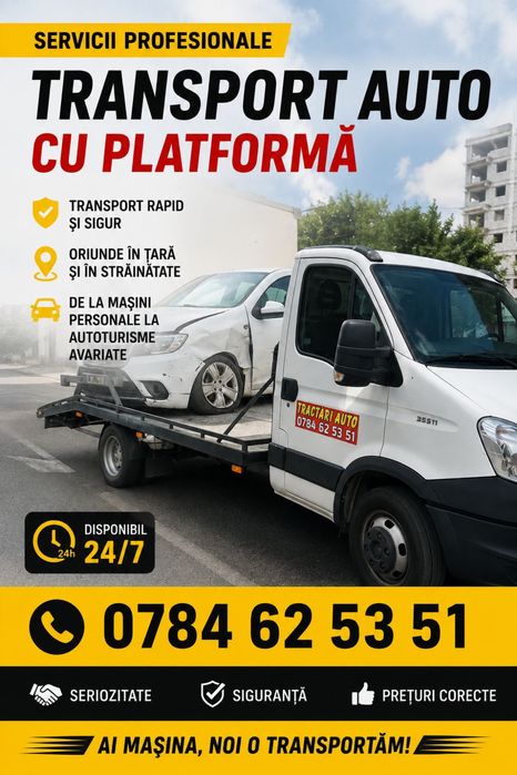 Tractari auto -Servicii profesionale 24/7   Transport marfa