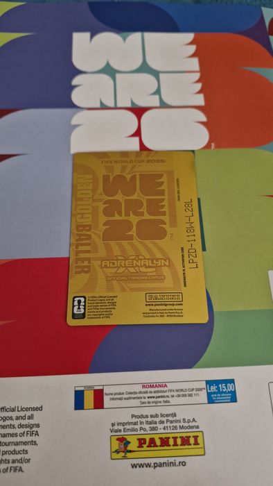 Cartonas Lionel Messi Golden Baller Nr 1 Panini Adrenalyn WC 2026