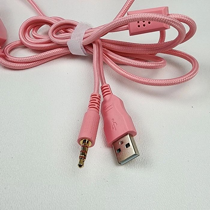 Геймърски слушалки IMYB RGB, розови, кабелни с микрофон, 3.5 мм, PC, PS5, Xbox, Switch с кутия