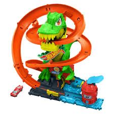 Hot Wheels® City Писта за каскади T-Rex Fire Station с количка