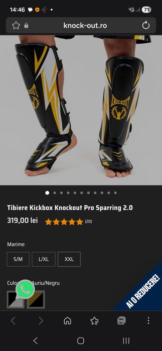 Tibiere kickbox knockout pro L/XL