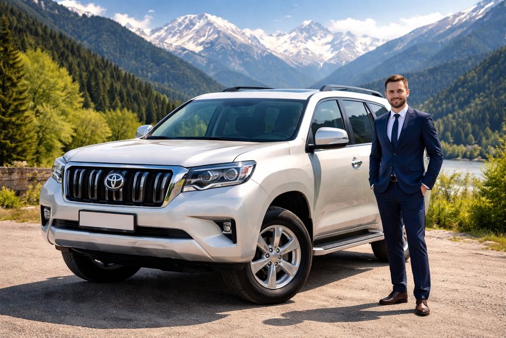 Prado 150 джип с водителем Алматы трансфер VIP такси поездки по городу